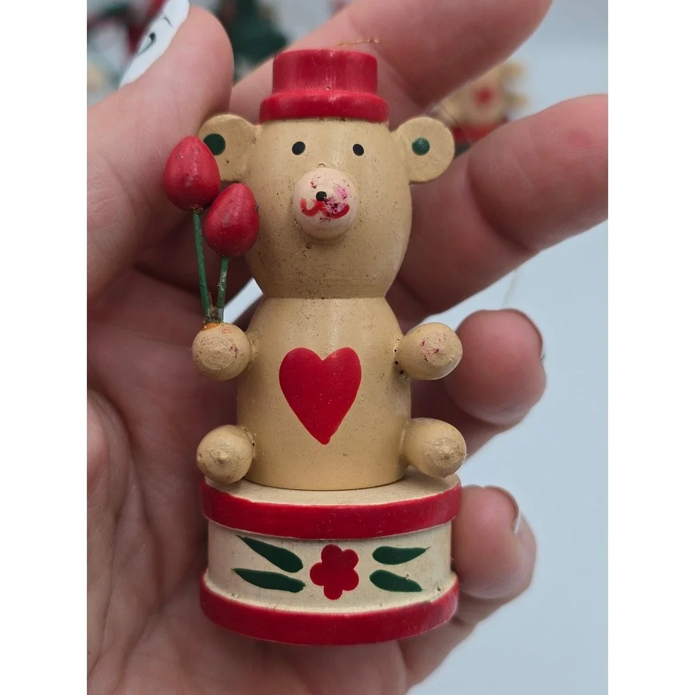 Unbranded Vintage Wooden Christmas Ornaments Mixed‎ Lot Multicolor Good Folk Art